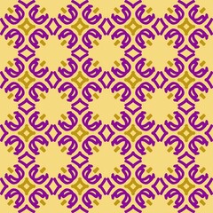 purple violet yellow mandala art seamless pattern floral creative design background vector illustration