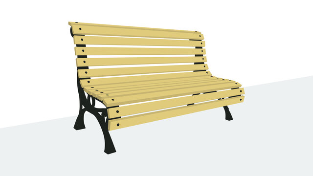Bench isolated. Park wooden bench, vector illustration