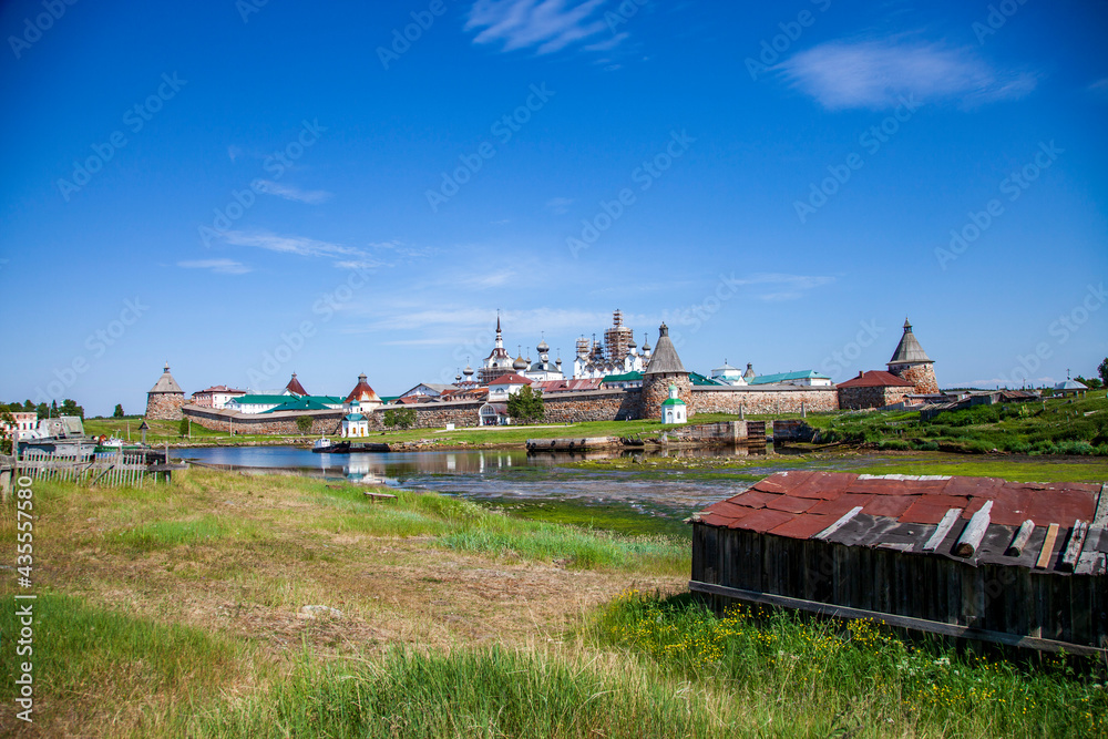 Sticker solovetsky monastery arkhangelsk region white sea russia