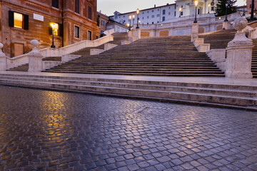 Dawn at the Spanish Steps in Rome