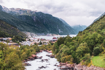 Vue sur Odda, en Norvège