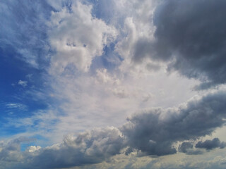 Blue cloudy sky. Abstract nature background.