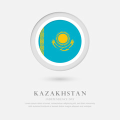 Abstract happy independence day of Kazakhstan country with country flag in circle greeting background