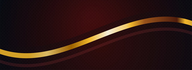 Modern Minimalism Red Background Combined with Golden Lines Element.