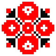 Fototapeta premium vector ethnic folk Ukrainian minimalistic pattern isolated on white background. a traditional element of the Ukrainian embroidered shirt - vyshyvanka. can be used as design and decoration elements.