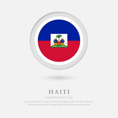 Abstract happy independence day of Haiti country with country flag in circle greeting background