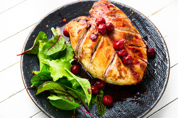 Chicken breast with cherry sauce