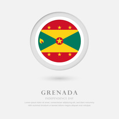 Abstract happy independence day of Grenada country with country flag in circle greeting background