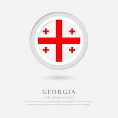 Abstract happy independence day of Georgia country with country flag in circle greeting background
