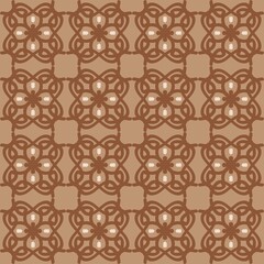 brown mandala art seamless pattern floral creative design background vector illustration