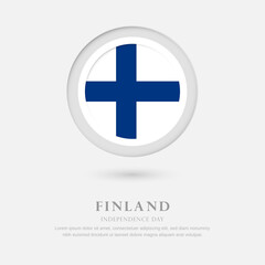 Fototapeta premium Abstract happy independence day of Finland country with country flag in circle greeting background