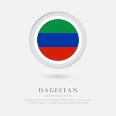Abstract happy independence day of Dagestan country with country flag in circle greeting background