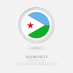 Abstract happy independence day of Djibouti country with country flag in circle greeting background