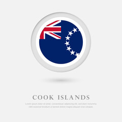 Abstract happy national day of Cook Islands country with country flag in circle greeting background
