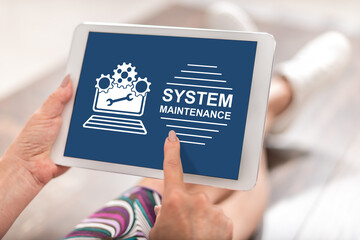 System maintenance concept on a tablet