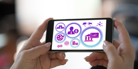 Stock market concept on a smartphone