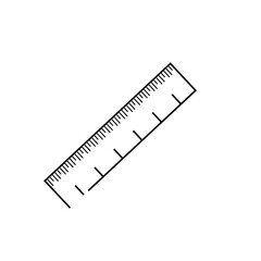 Ruler outline icon on white background education concept 