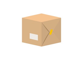 Paper covered package. Simple flat illustration.
