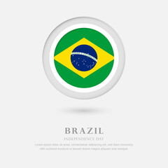 Abstract happy independence day of Brazil country with country flag in circle greeting background