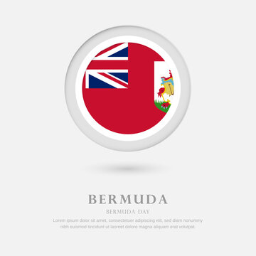 Abstract happy Bermuda day with country flag in circle greeting background