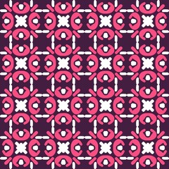 red magenta violet pink mandala art seamless pattern floral creative design background vector illustration