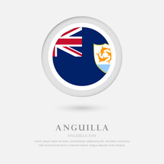 Fototapeta premium Abstract happy Anguilla day with country flag in circle greeting background