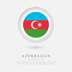 Abstract happy independence day of Azerbaijan country with country flag in circle greeting background