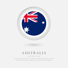 Fototapeta premium Abstract happy Australia day with country flag in circle greeting background
