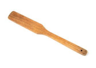 Wood spatula isolated on white background.