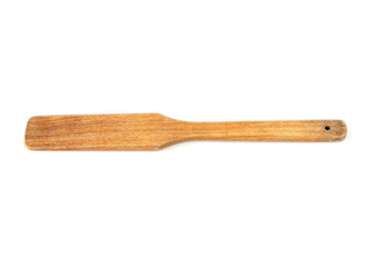 Wood spatula isolated on white background.