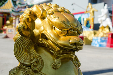 Golden kirin or Qilin statue | Holy thing of asia and thailand