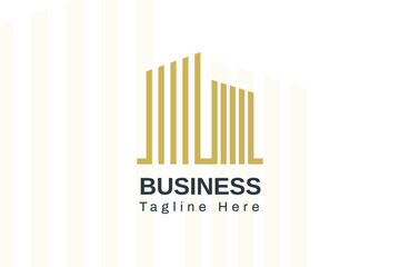 Gold Line Silhouette building logo