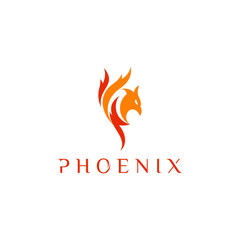 Phoenix Logo flying bird abstract design vector template	