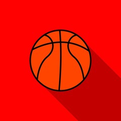 Basketball ball template colorful icon. Sport icon. Trendy flat isolated symbol, sign can be used for: illustration, outline, logo, mobile, app, emblem, design, web, dev, site, ui, ux. Vector EPS 10 