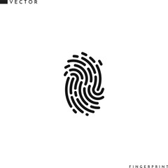 Human fingerprint. Vector illustration. Isolated fingerprint on white background