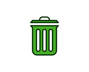 Trash bin flat icon. Single high quality outline symbol for web design or mobile app.  House thin line signs for design logo, visit card, etc. Outline pictogram EPS10