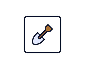 Shovel flat icon. Single high quality outline symbol for web design or mobile app.  House thin line signs for design logo, visit card, etc. Outline pictogram EPS10