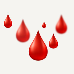 Blood donation, red drops vector illustration