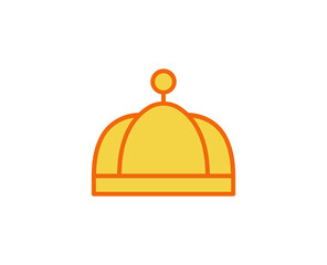 Crown flat icon. Thin line signs for design logo, visit card, etc. Single high-quality outline symbol for web design or mobile app. Marketing outline pictogram.