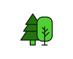 Forest premium line icon. Simple high quality pictogram. Modern outline style icons. Stroke vector illustration on a white background. 