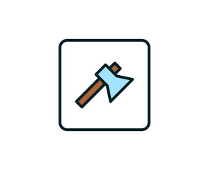 Axe line icon. Vector symbol in trendy flat style on white background. Travel sing for design.
