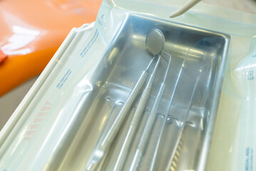 dental appliances in the office. dental care. dental doctor.