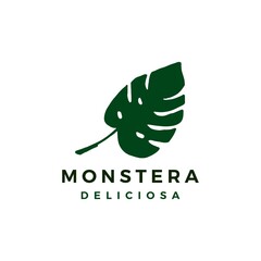 monstera deliciosa logo vector icon illustration
