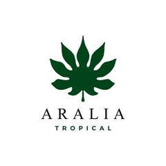 aralia leaf logo vector icon illustration