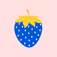 vector illustration of cute strawberry isolated on pink