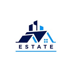 real estate house building logo vector icon illustration