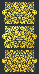Ancient Lanna (Northern Thai) art painting that can be found from Northern Thai temple's wall, pillar, Buddhist Manuscript literature chest. Most of them contain flowers and leaves
