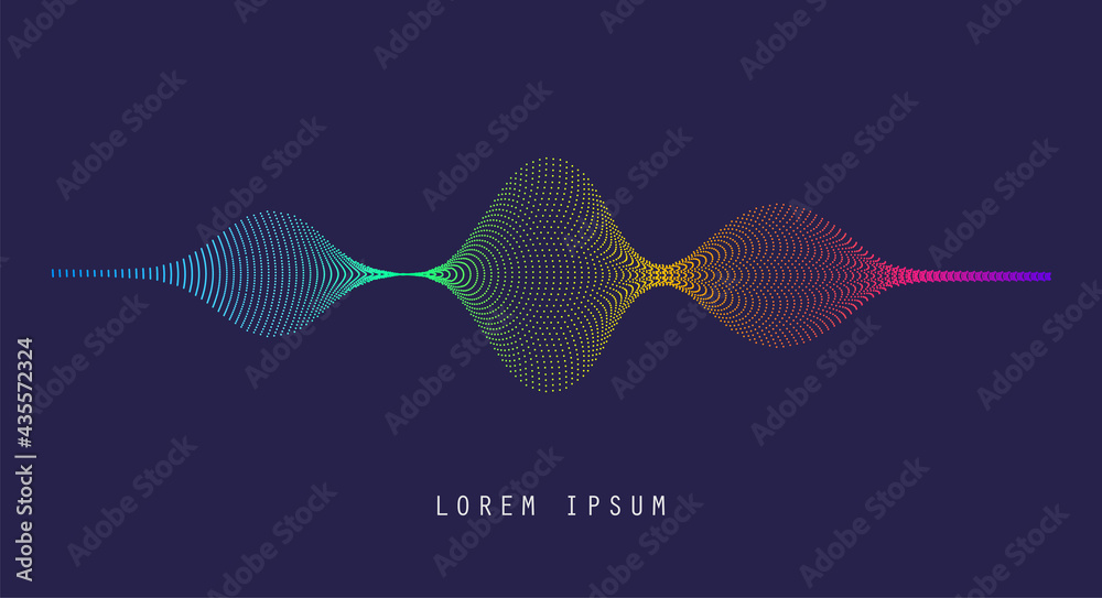 Aufkleber Vector background with color abstract wave dots