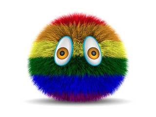 lgbt furry monster on white background. Isolated 3D illustration © Sergey Ilin