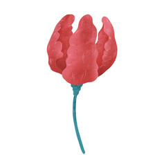 Bright floral raster illustration. Raster flower can be used for card designs, wedding invitation, web page, surface textures.